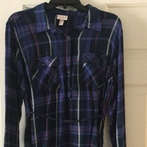 Flannel maternity top!